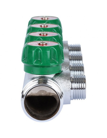 Коллектор регулирующий STOUT 3/4", 4 вых. 1/2" плоское уплотнение