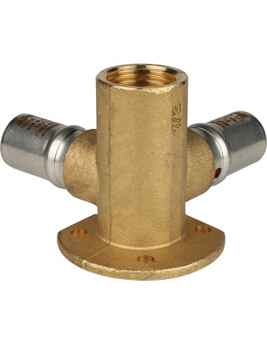 Тройник с креплением STOUT 16x1/2" ВР для металлопластиковых труб пресс