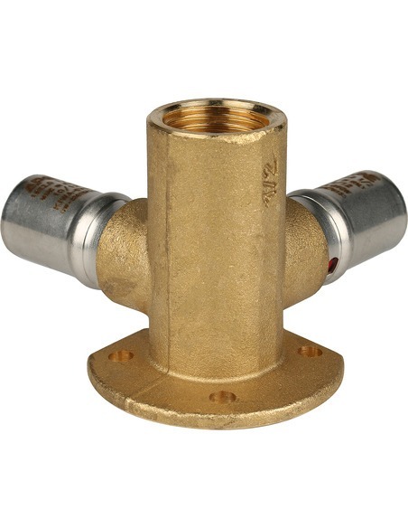 Тройник с креплением STOUT 16x1/2" ВР для металлопластиковых труб пресс