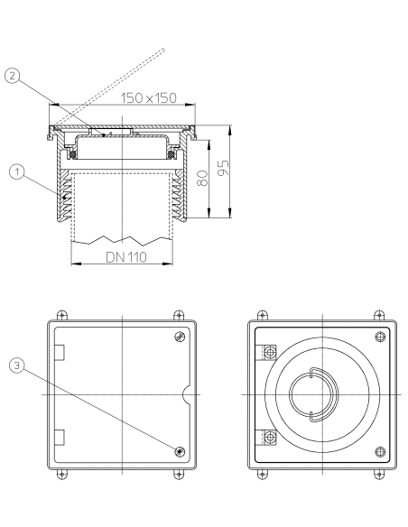 Лючок-прочистка (ревизия-прочистка) HL98SML