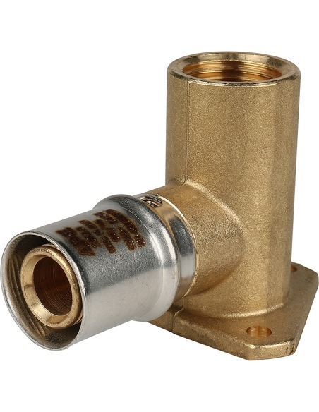 Угольник с креплением STOUT 20x1/2" ВР удлинённый для металлопластиковых труб пресс