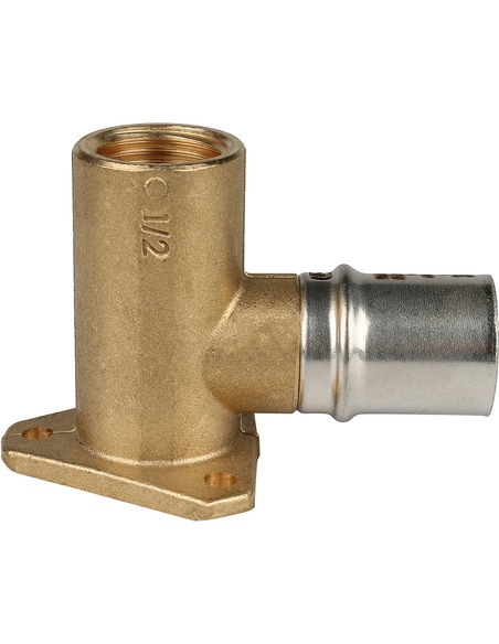 Угольник с креплением STOUT 20x1/2" ВР удлинённый для металлопластиковых труб пресс