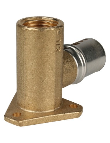 Угольник с креплением STOUT 20x1/2" ВР удлинённый для металлопластиковых труб пресс