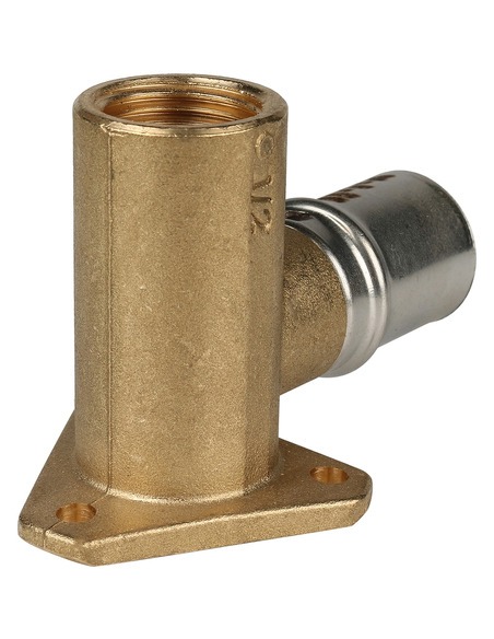 Угольник с креплением STOUT 20x1/2" ВР удлинённый для металлопластиковых труб пресс