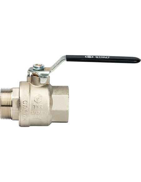 Кран шаровой STOUT полнопроходной 1 1/2" ВР-НР (рычаг)