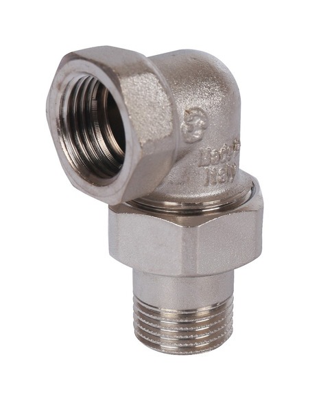 Разъемное соединение "американка" никелированное STOUT 1/2" ВР-НР угловое (o-ring)