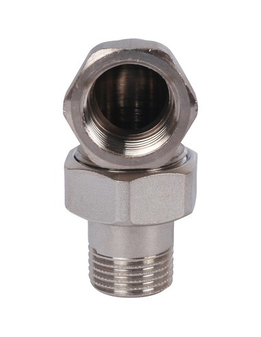 Разъемное соединение "американка" никелированное STOUT 1/2" ВР-НР угловое (o-ring)