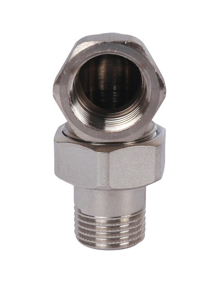 Разъемное соединение "американка" никелированное STOUT 1/2" ВР-НР угловое (o-ring)