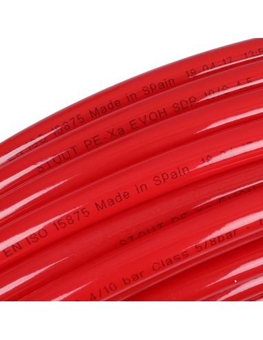 Труба из сшитого полиэтилена STOUT 20х2,0 PE-Xa/EVOH красная (бухта 260 м)