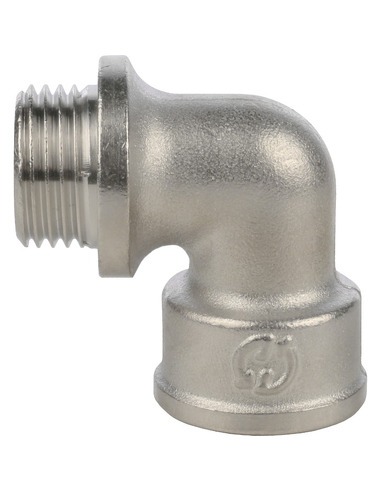 Угольник с упором никелированный STOUT 1/2" ВР-НР