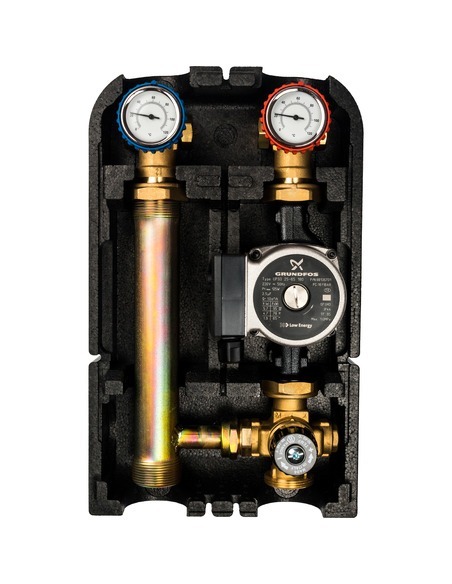 Насосная группа STOUT с термостатическим смесителем 1" с насосом