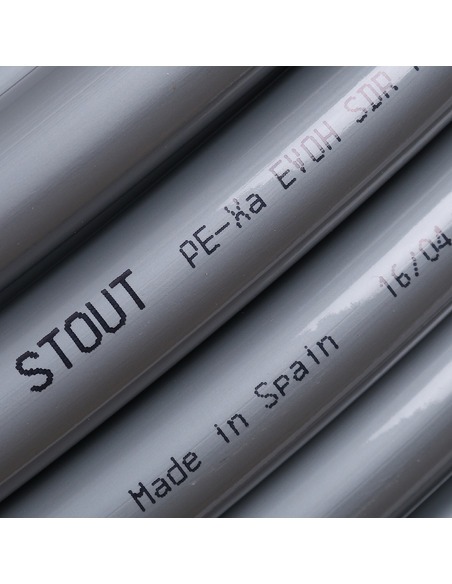 Труба из сшитого полиэтилена STOUT 20х2,8 PE-Xa/EVOH серая (бухта 100 м)