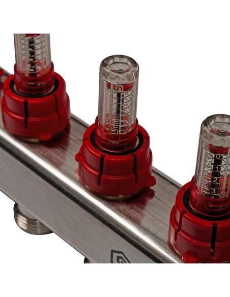 Коллектор STOUT из нержавеющей стали в сборе с расходомерами 10 вых.