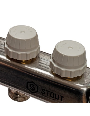 Коллектор STOUT из нержавеющей стали в сборе с расходомерами 10 вых.