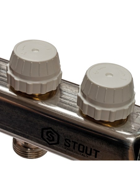 Коллектор STOUT из нержавеющей стали в сборе с расходомерами 10 вых.