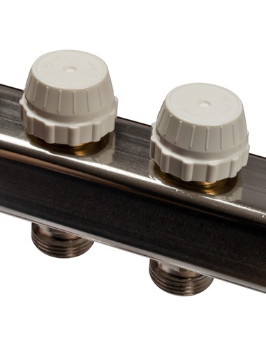 Коллектор STOUT из нержавеющей стали с расходомерами 7 вых. с воздухоотводчиком и сливом