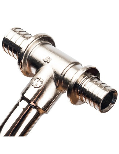 Трубка для подключения радиатора Т-образная STOUT 20/15/16 для труб из сшитого полиэтилена