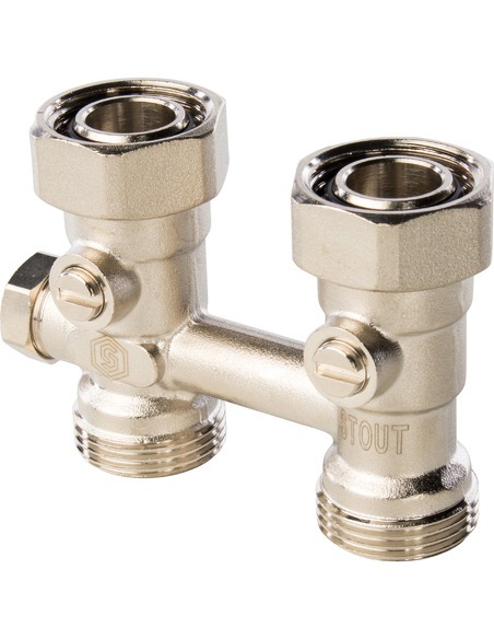 Узел нижнего подключения STOUT 3/4" для однотрубной системы, прямой