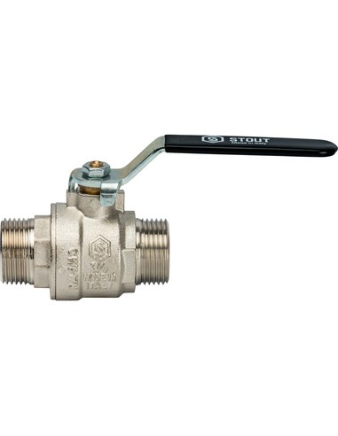 Кран шаровой STOUT полнопроходной 3/4" НР-НР (рычаг)