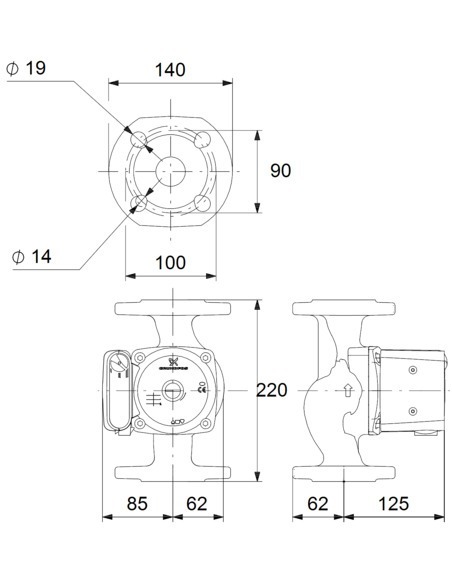 Насос циркуляционный Grundfos UPS 32-80 F