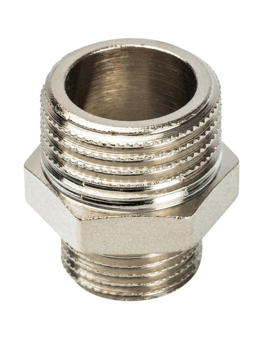 Ниппель переходной никелированный STOUT 1/2"х3/8" НР
