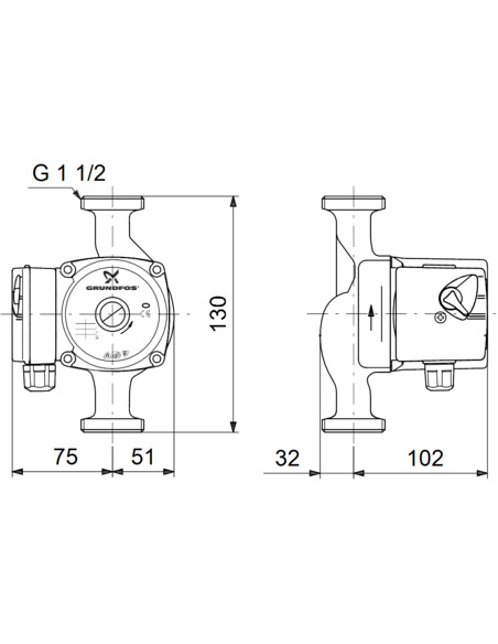 Насос циркуляционный Grundfos UPS 25-40 130
