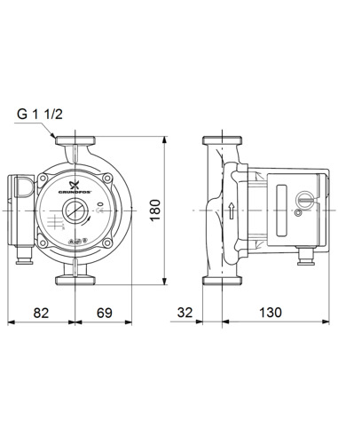 Насос циркуляционный Grundfos UPS 25-120 180