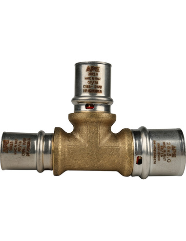 Тройник переходной STOUT 26x20x20 для металлопластиковых труб пресс