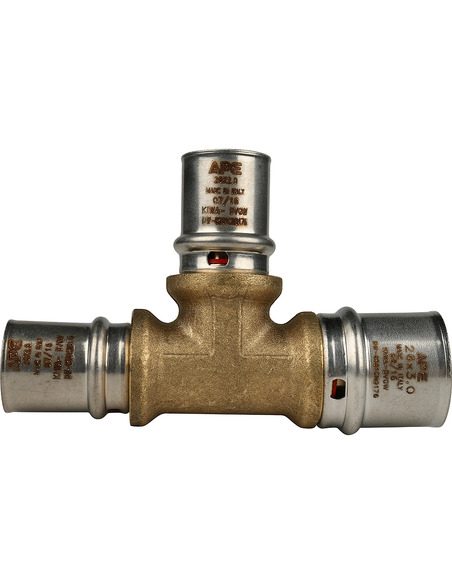 Тройник переходной STOUT 26x20x20 для металлопластиковых труб пресс