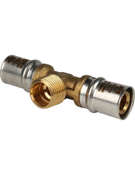 Тройник переходной STOUT 20x1/2"х20 НР для металлопластиковых труб пресс