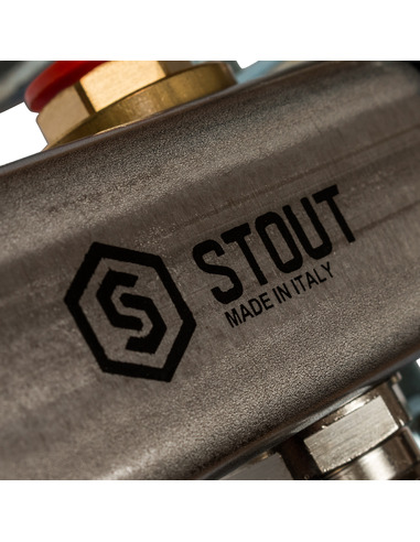 Коллектор STOUT из нержавеющей стали в сборе без расходомеров 12 вых.