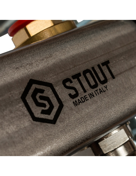 Коллектор STOUT из нержавеющей стали в сборе без расходомеров 12 вых.