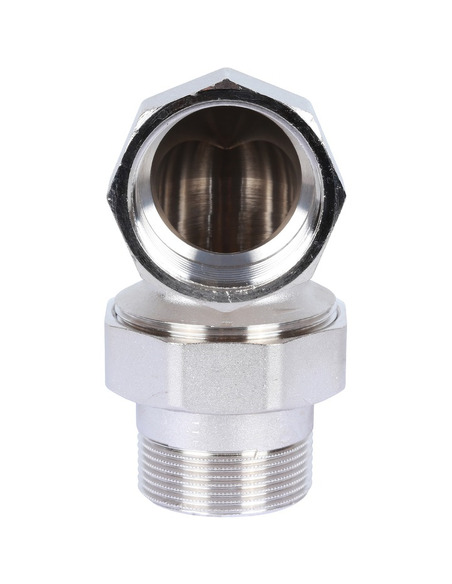 Разъемное соединение "американка" никелированное STOUT 1 1/2" ВР-НР угловое (o-ring)