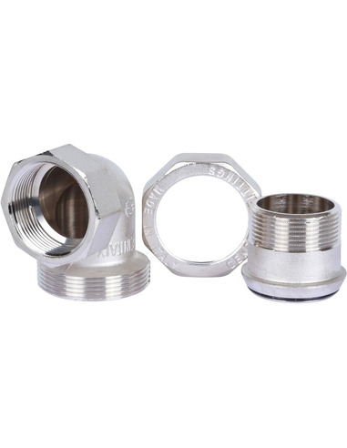 Разъемное соединение "американка" никелированное STOUT 1 1/2" ВР-НР угловое (o-ring)