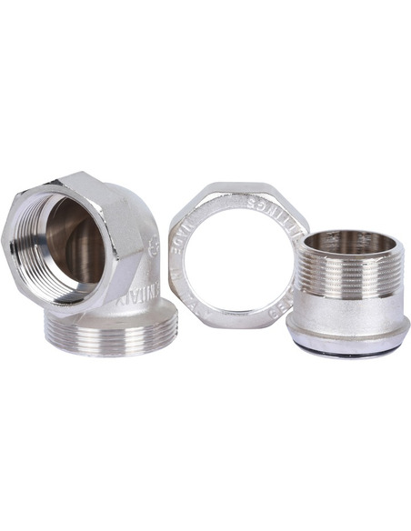 Разъемное соединение "американка" никелированное STOUT 1 1/2" ВР-НР угловое (o-ring)