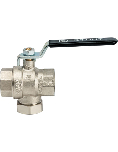 Кран шаровой STOUT 3/4" ВР-ВР с фильтром (рычаг)