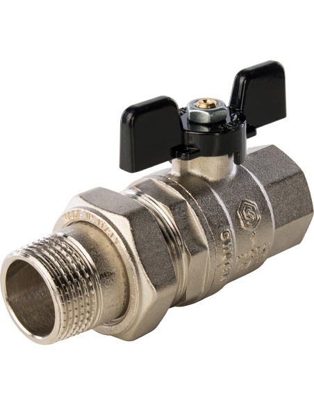 Кран шаровой STOUT полнопроходной 1" со сгоном (бабочка)