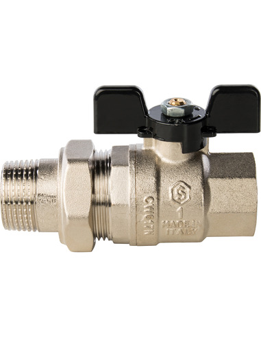 Кран шаровой STOUT полнопроходной 1" со сгоном (бабочка)