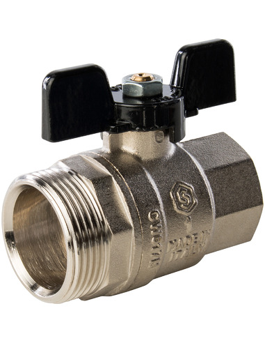 Кран шаровой STOUT полнопроходной 1" со сгоном (бабочка)