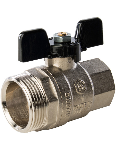 Кран шаровой STOUT полнопроходной 1" со сгоном (бабочка)