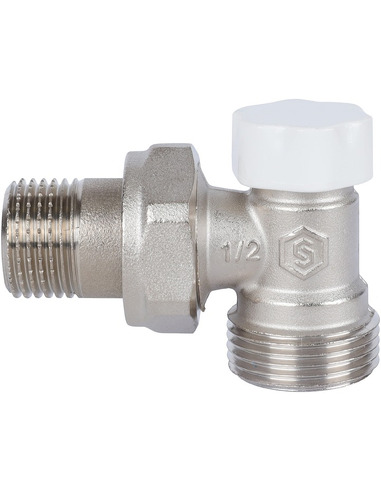 Клапан запорно-балансировочный STOUT 1/2"х3/4" ЕК угловой