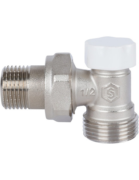 Клапан запорно-балансировочный STOUT 1/2"х3/4" ЕК угловой