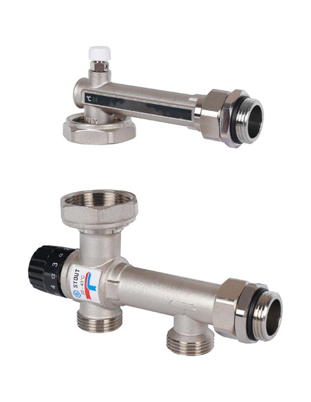 Насосно-смесительный узел STOUT термостат. клапан 20-43°C, без насоса