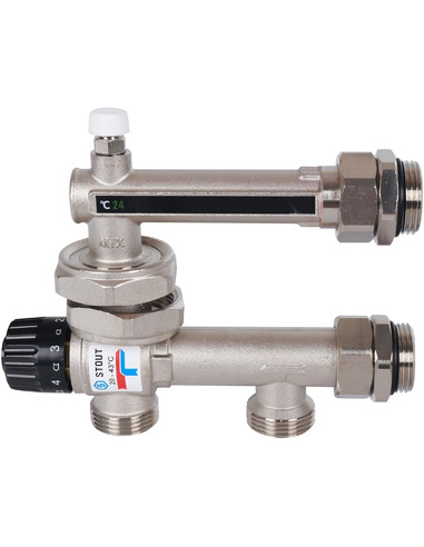 Насосно-смесительный узел STOUT термостат. клапан 20-43°C, без насоса