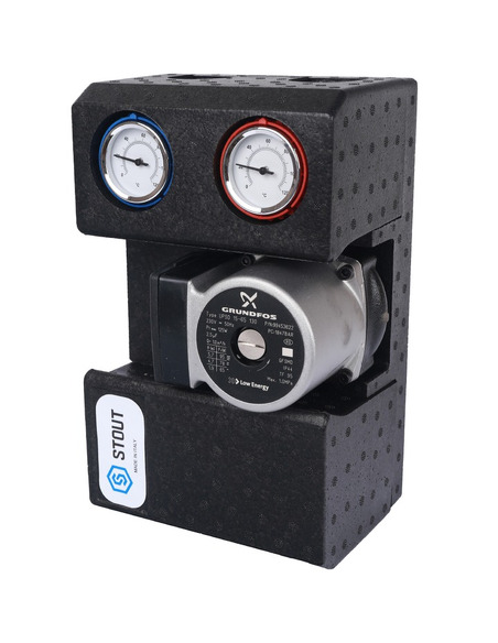 Насосная группа STOUT с термостатическим смесителем 3/4" с насосом