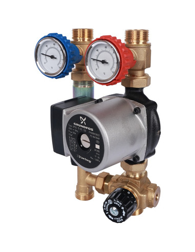 Насосная группа STOUT с термостатическим смесителем 3/4" с насосом