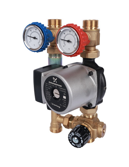 Насосная группа STOUT с термостатическим смесителем 3/4" с насосом