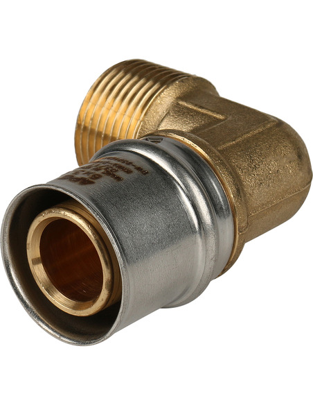 Угольник STOUT 32x1" НР для металлопластиковых труб пресс