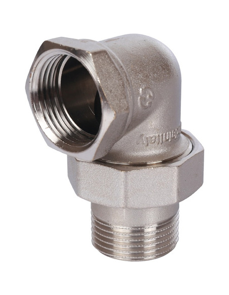 Разъемное соединение "американка" никелированное STOUT 1" ВР-НР угловое