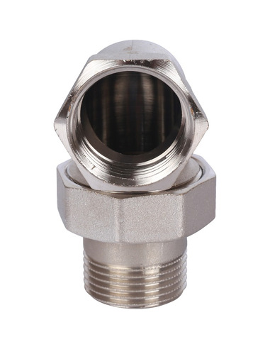 Разъемное соединение "американка" никелированное STOUT 1" ВР-НР угловое